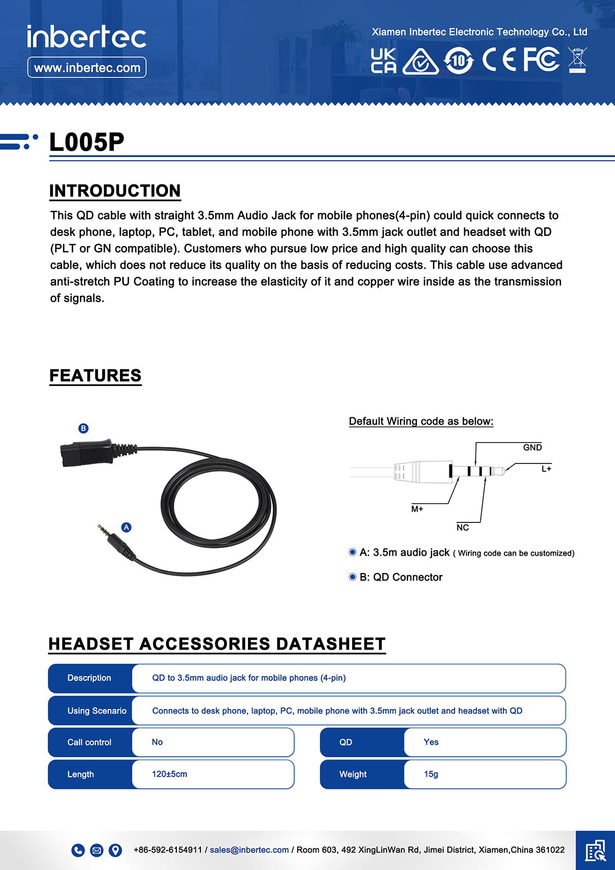 24 L005P-taflen ddata