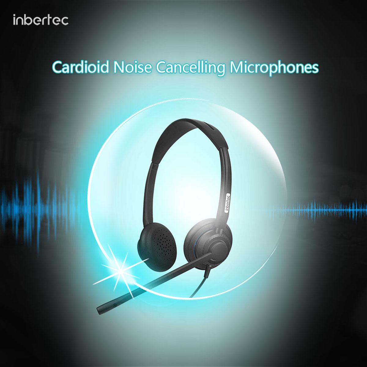 Dual Premium UC Noise Canceling Headset nga adunay Noise Canceling Microphones (6)