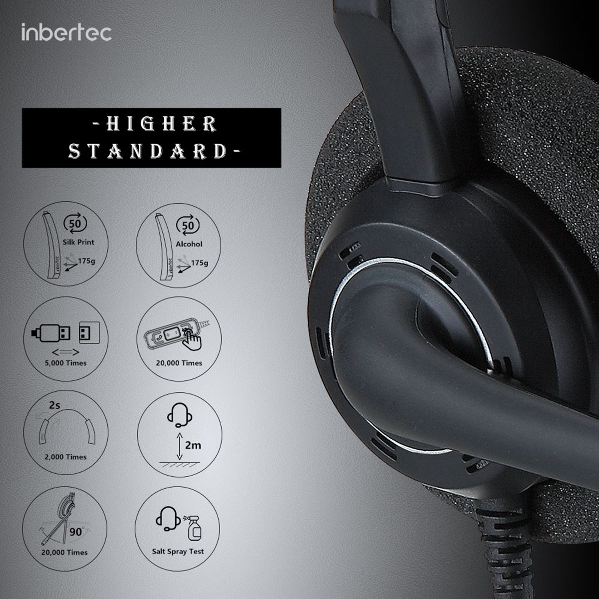 Mono-Headset mit Geräuschunterdrückung und Mikrofon für geschäftliche Callcenter (9)