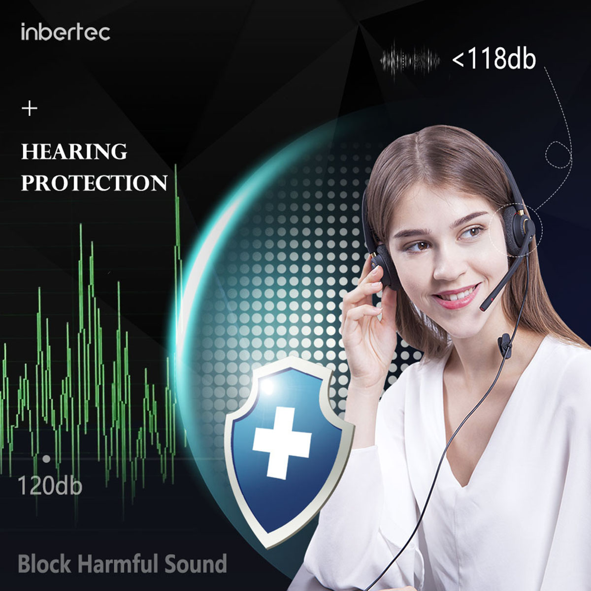 Auriculars professionals amb cancel·lació de soroll bionaural UB800DG amb alt valor (10)