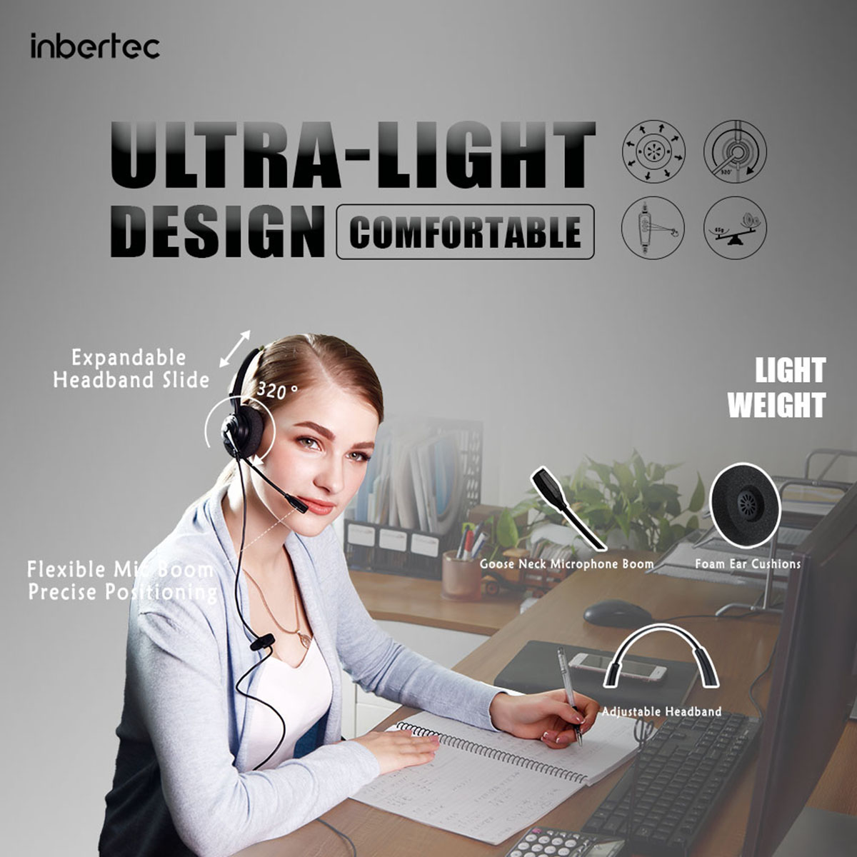 Entry Level Headset for contact center with noise cancelling Microphone (7)