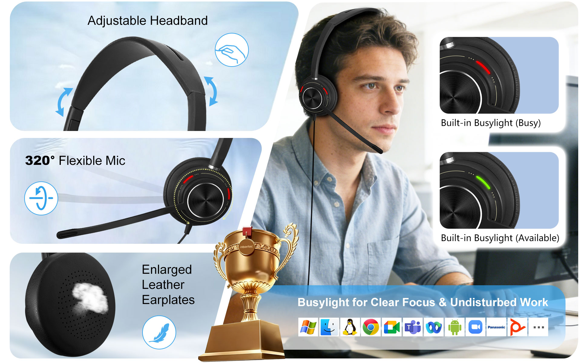 New Launch: Inbertec C35D Pro AI-Powered ENC Professional Headset-Picture6