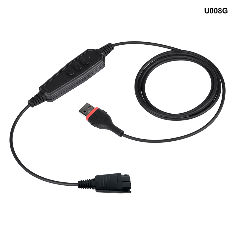 2022 High quality Qd To Usb - Quick Disconnect Cable PLT GN QD Cable to USB-A USB-C Connector with Inline Control for Call Center – Inbertec detail pictures
