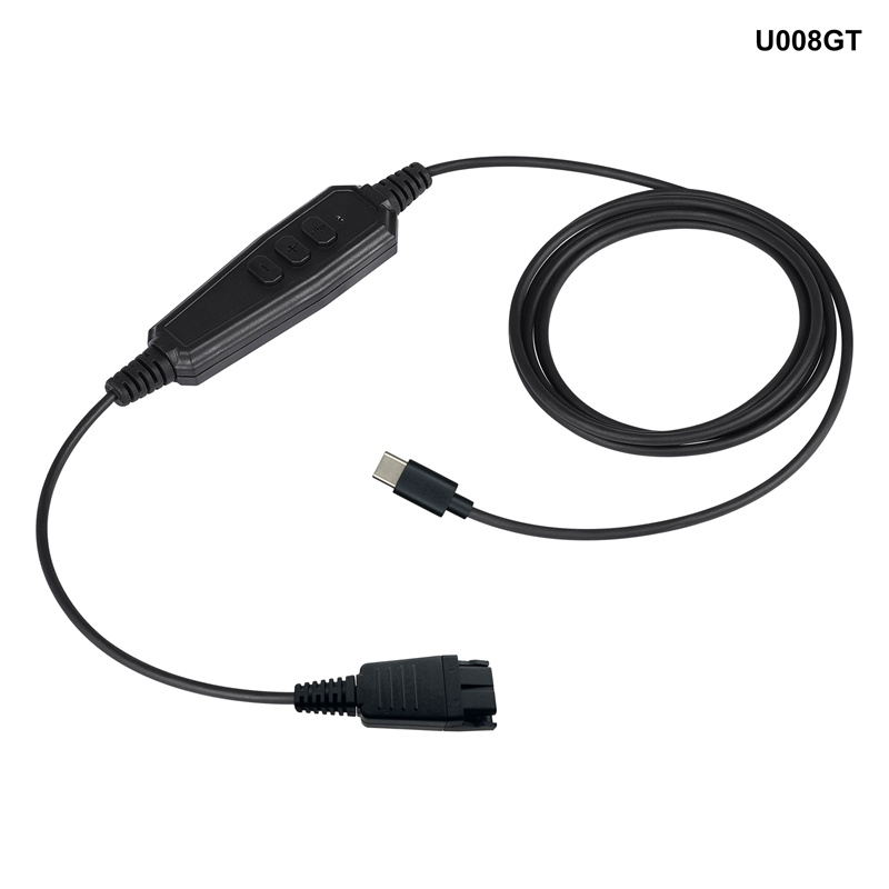 2022 High quality Qd To Usb - Quick Disconnect Cable PLT GN QD Cable to USB-A USB-C Connector with Inline Control for Call Center – Inbertec detail pictures