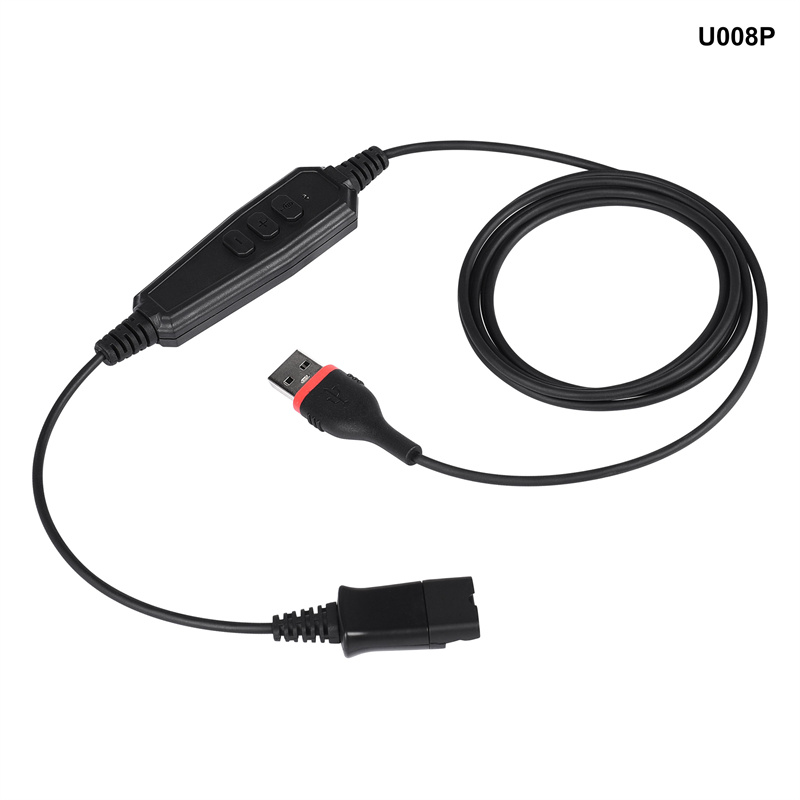 2022 High quality Qd To Usb - Quick Disconnect Cable PLT GN QD Cable to USB-A USB-C Connector with Inline Control for Call Center – Inbertec detail pictures