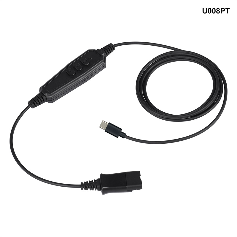 2022 High quality Qd To Usb - Quick Disconnect Cable PLT GN QD Cable to USB-A USB-C Connector with Inline Control for Call Center – Inbertec detail pictures