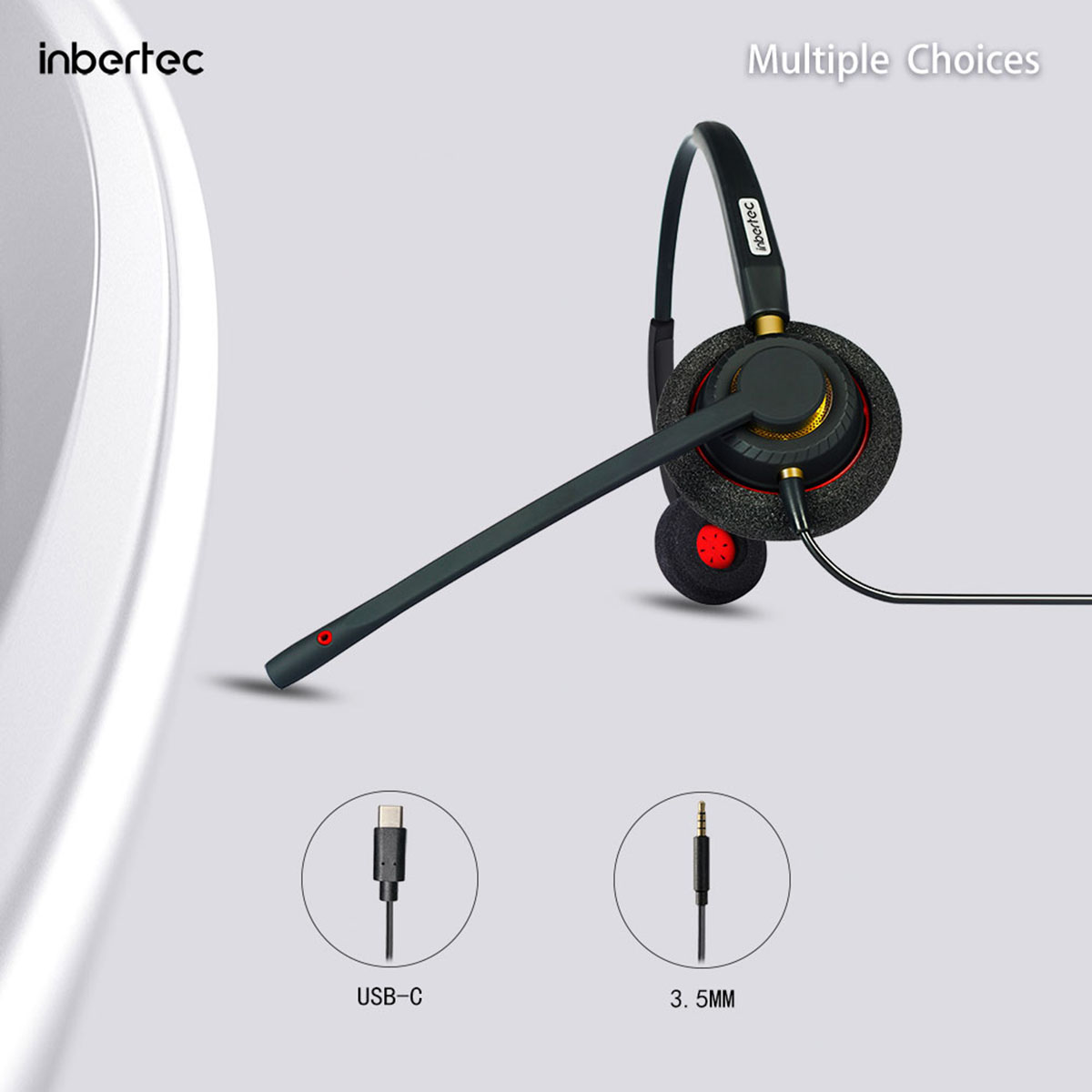 High Quality Professional Binaural Noise Cancelling Headset for Office (6)