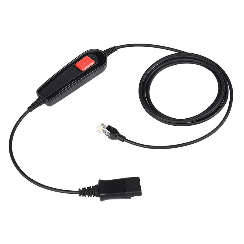 Quick Disconnect Cable PLT GN QD Cable to RJ9 connector with Inline Control