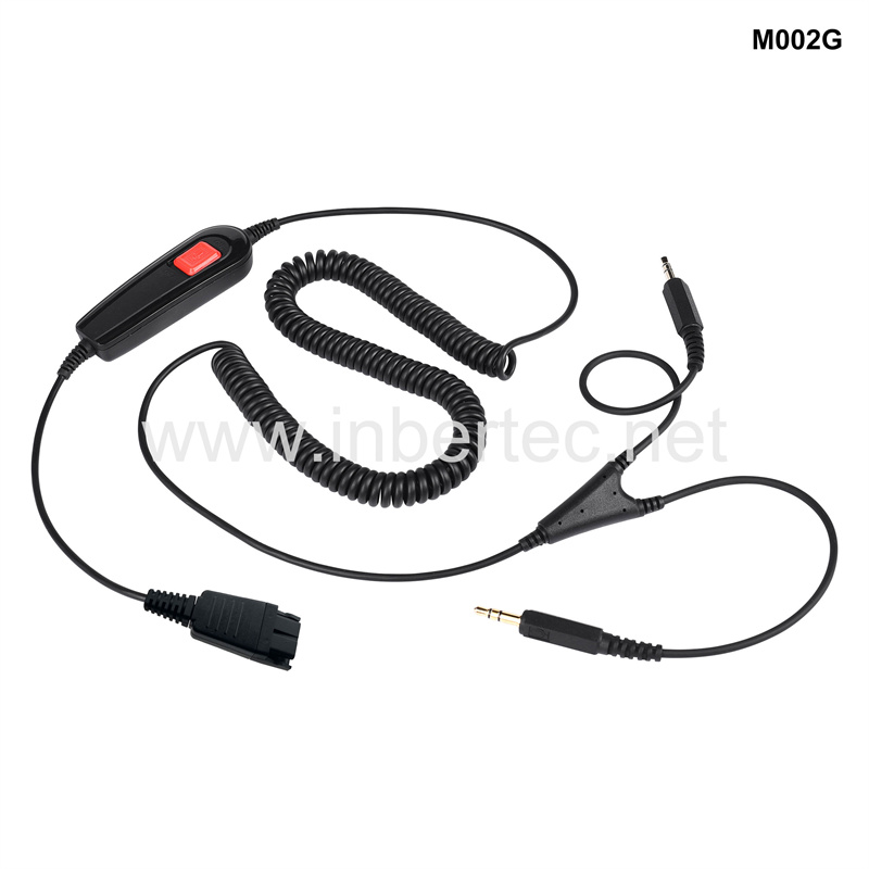 Bottom price Earphone Type C Connector - Quick Disconnect Cable PLT GN QD Cable to 3.5mm Stereo Connector with Inline Control – Inbertec detail pictures