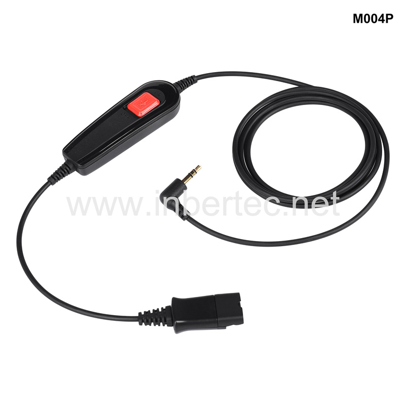2022 High quality Usb Earphones For Pc - Quick Disconnect Cable PLT GN QD Cable to 3.5mm audio Jack Connector with Inline Control – Inbertec