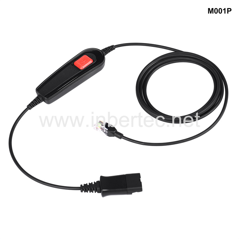 Hot New Products Video Chat Headphones - Quick Disconnect Cable PLT GN QD Cable to RJ9 connector with Inline Control – Inbertec