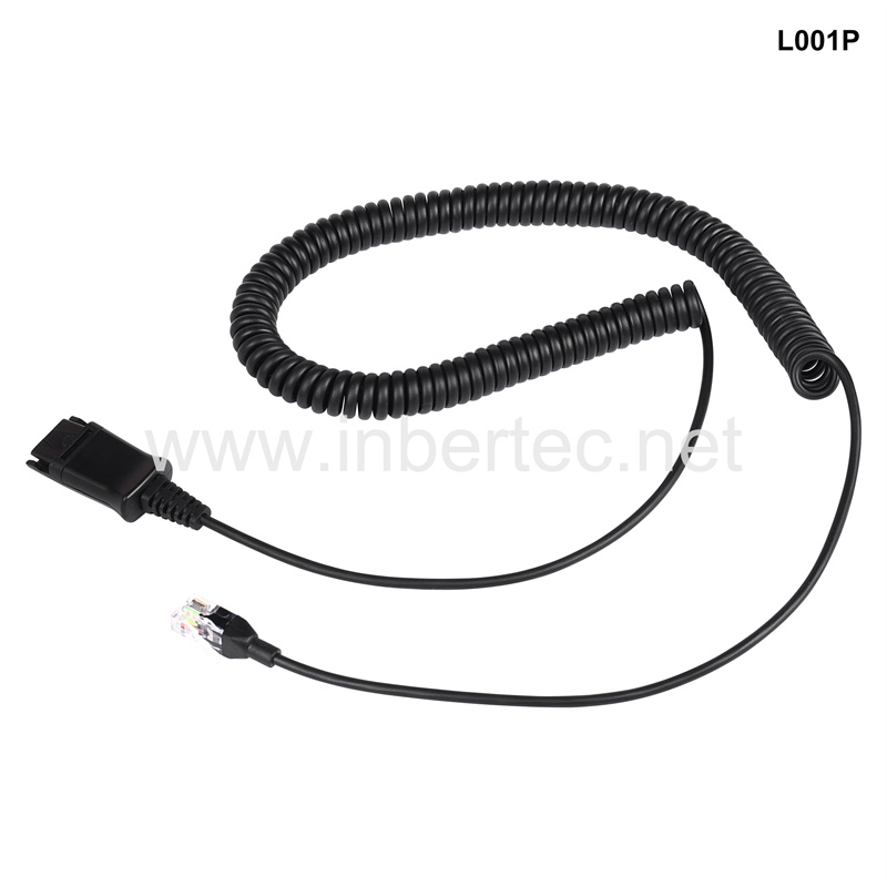 Manufacturing Companies for Headphones For Home Office - Quick Disconnect Cable PLT GN QD Cable with RJ9 Connector Round wire – Inbertec