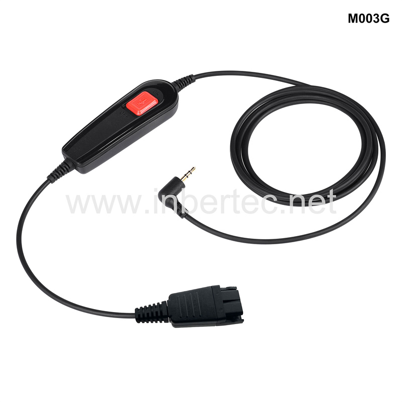 Original Factory Dongle For Headphones - Quick Disconnect Cable QD Cablet to 2.5mm audio Jack Connector with Inline Control – Inbertec detail pictures