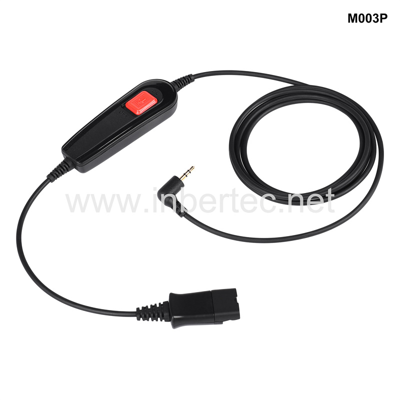 Excellent quality Usb Handsfree - Quick Disconnect Cable QD Cablet to 2.5mm audio Jack Connector with Inline Control – Inbertec