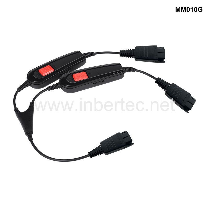 China wholesale 3.5mm To Usb - Quick Disconnect Cable Y-Training Cable Trainer Cable with PLT GN QD and Inline Control on both Ends – Inbertec detail pictures
