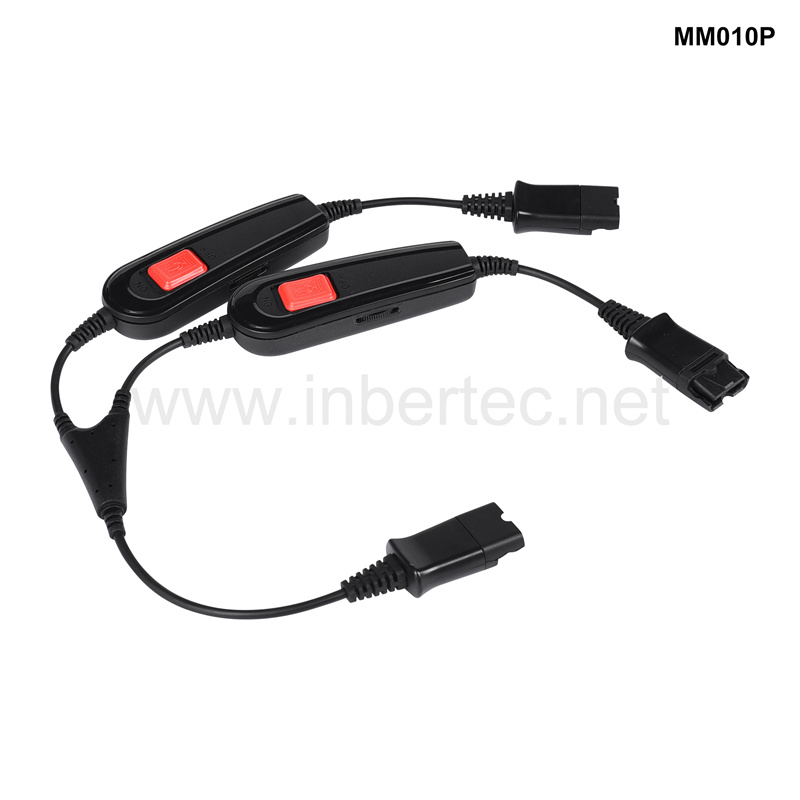 Top Suppliers Voip Headphones - Quick Disconnect Cable Y-Training Cable Trainer Cable with PLT GN QD and Inline Control on both Ends – Inbertec