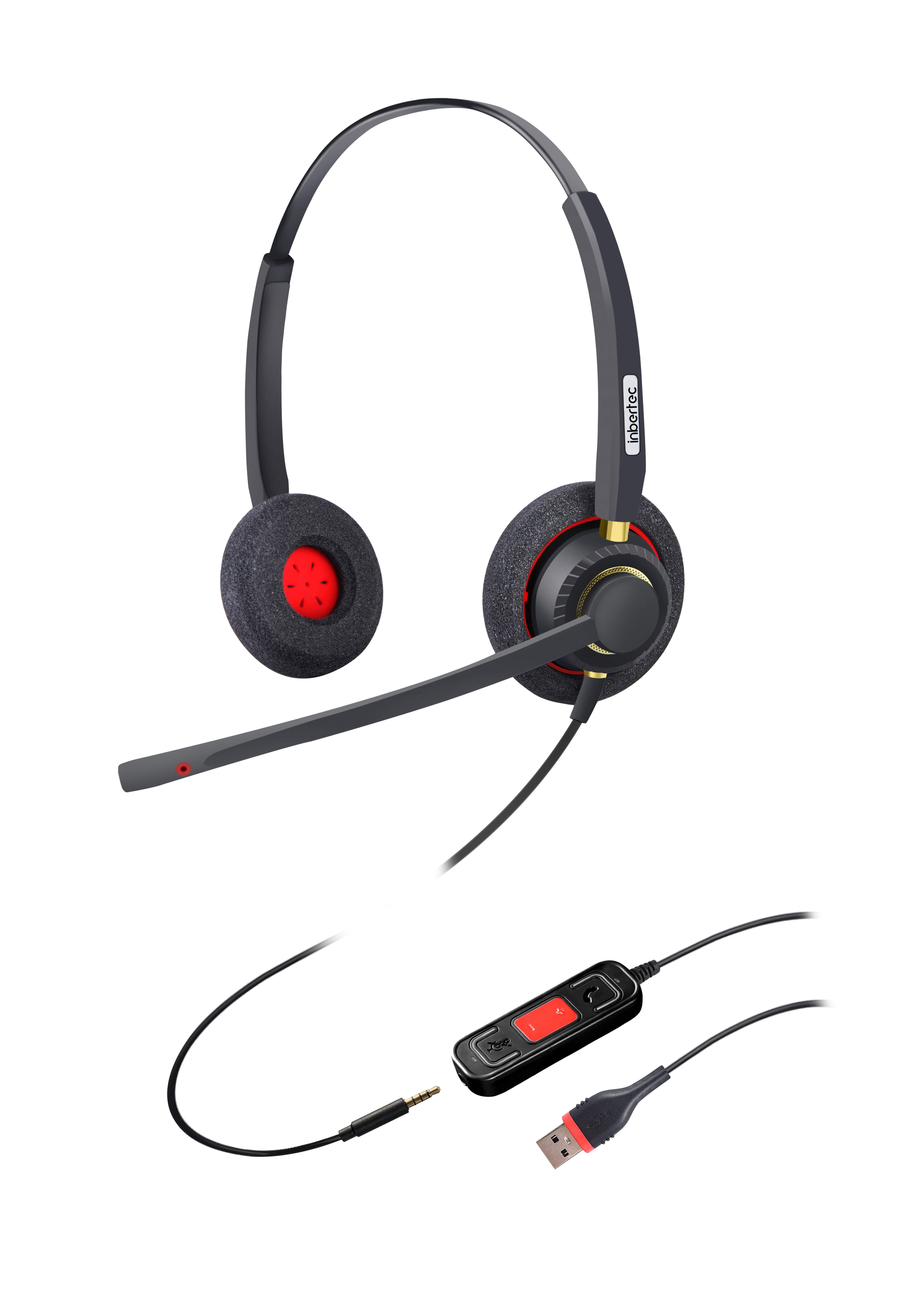 Factory directly Usb Type C Headset - Noise Cancelling Headset with Microphone for Office Contact Center Teams – Inbertec